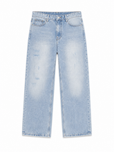 Mid blue wide leg jeans