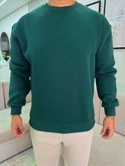 Green round relaxed fit sweatshirt