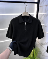 New slim fit tricot zipper collar