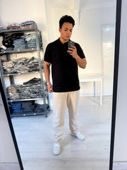 Black slim fit polo