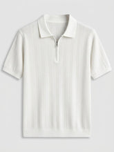 Slim fit polo tricot zipper collar
