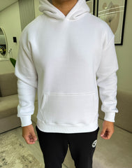White relaxed fit hoodie