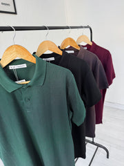Black slim fit polo