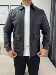 Offwhite half collar pullover