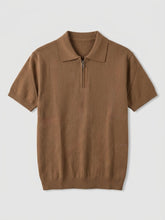 New slim fit tricot polo zipper collar