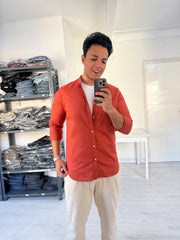 Short collar long sleeve orange