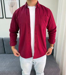 Gabardine shirt jacket