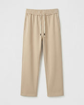 Beige wide leg basic sweatpants