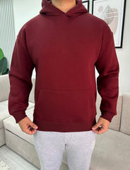 Burgundy relaxed fit hoodie
