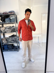 Short collar long sleeve orange