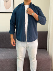 Gabardine shirt jacket