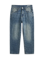 Wide leg blue jeans