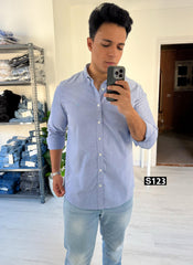 Cotton long sleeve blue