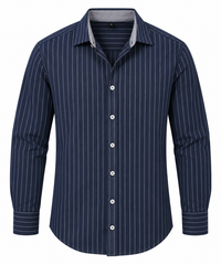 Striped long sleeve navy (M)