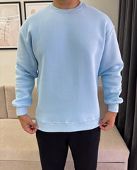 Baby blue round relaxed fit sweatshirt