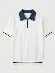 Slim tricot polo jeans collar