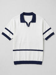 Relaxed fit tricot polo italian collar