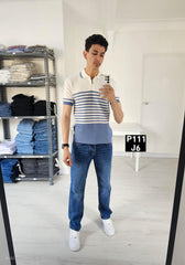 Slim fit tricot blue