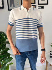 Slim fit tricot blue