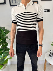 Slim fit tricot black