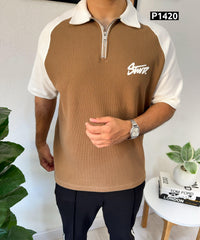 Stwd relaxed fit polo coffee