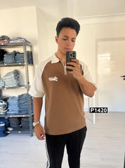 Stwd relaxed fit polo coffee