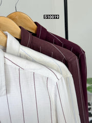 Striped long sleeve white blue