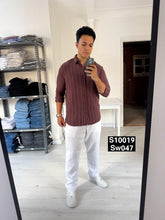 Striped long sleeve brown