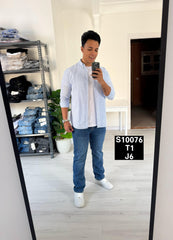 Striped long sleeve shirt baby blue