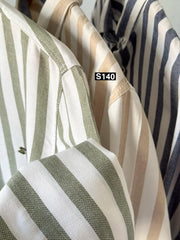 Striped long sleeve shirt green