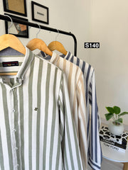 Striped long sleeve shirt green