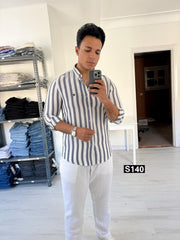 Striped long sleeve shirt blue
