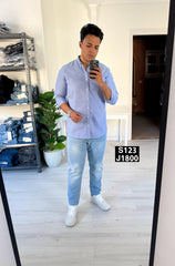 Cotton long sleeve blue