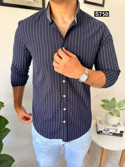 Striped long sleeve navy