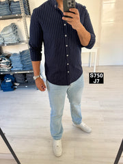 Striped long sleeve navy