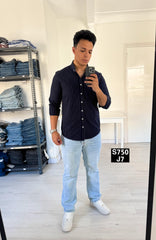 Striped long sleeve navy