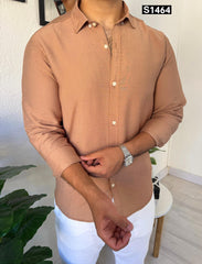 Long sleeve linen coffee