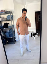 Long sleeve linen coffee