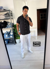 Slim fit short sleeve black