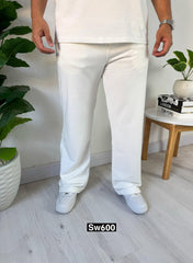 Wide leg sweatpants white