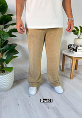 Wide leg sweatpant beige