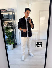 Striped long sleeve black