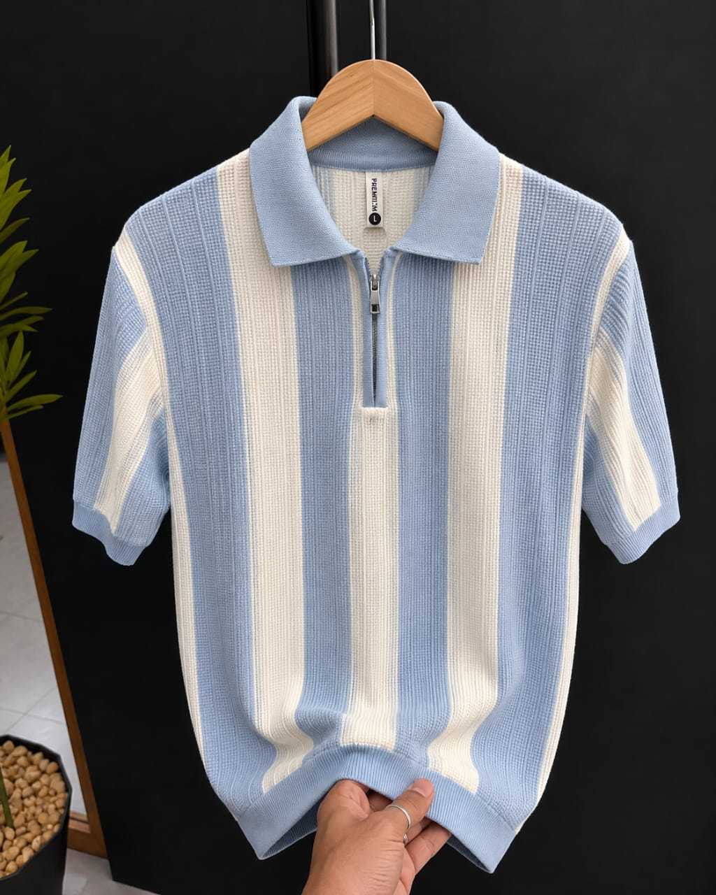 Slim fit striped tricot