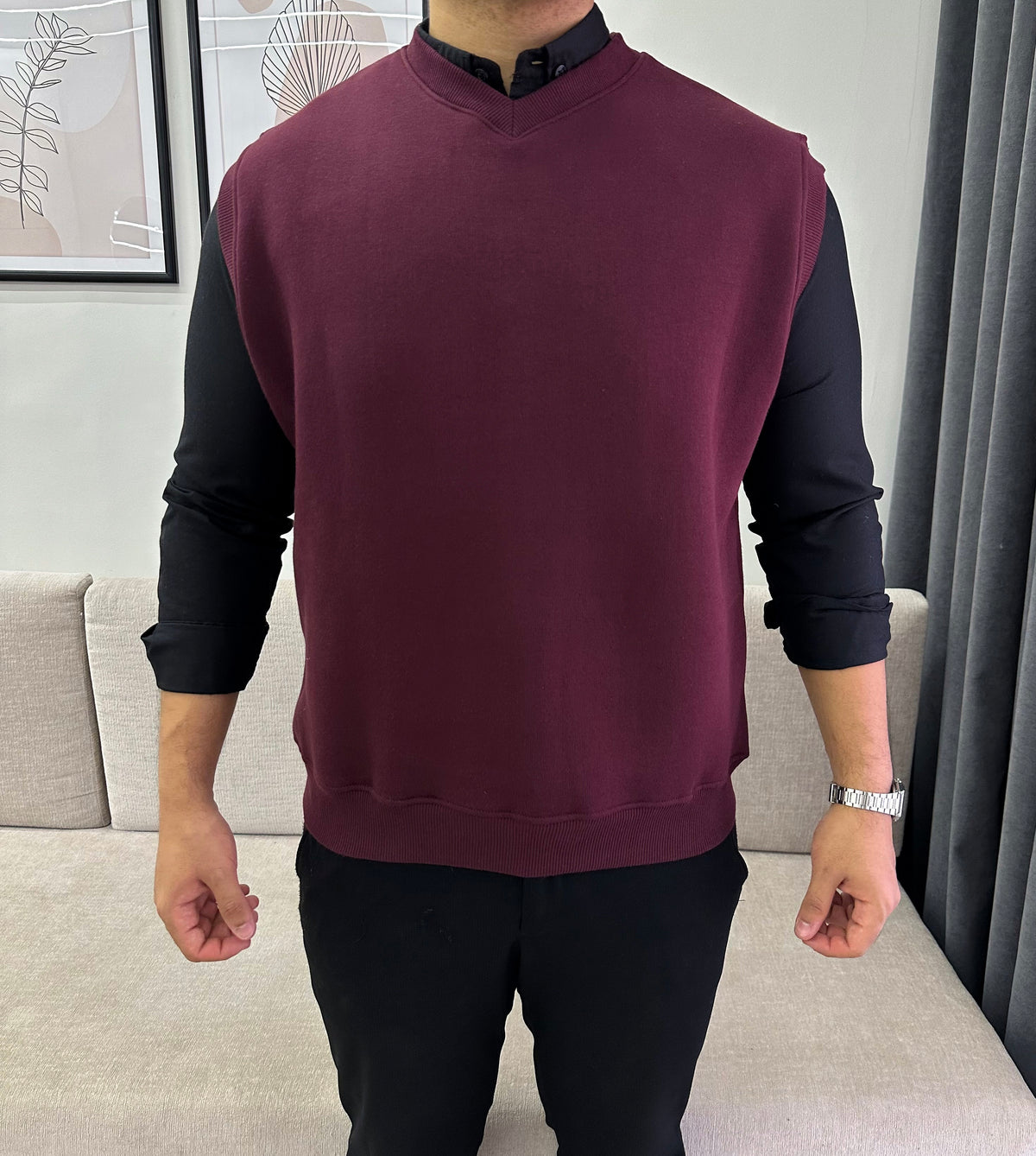 Burgundy relaxed vest