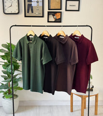 Brown slim fit polo