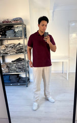 Burgundy slim fit polo