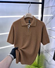 New slim fit tricot zipper collar