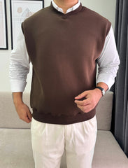 Brown relaxed vest
