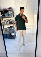 Green slim fit polo