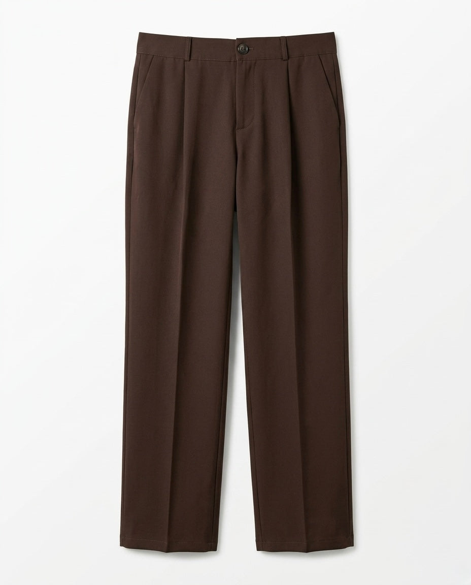 Tailored fit wide leg classic pants